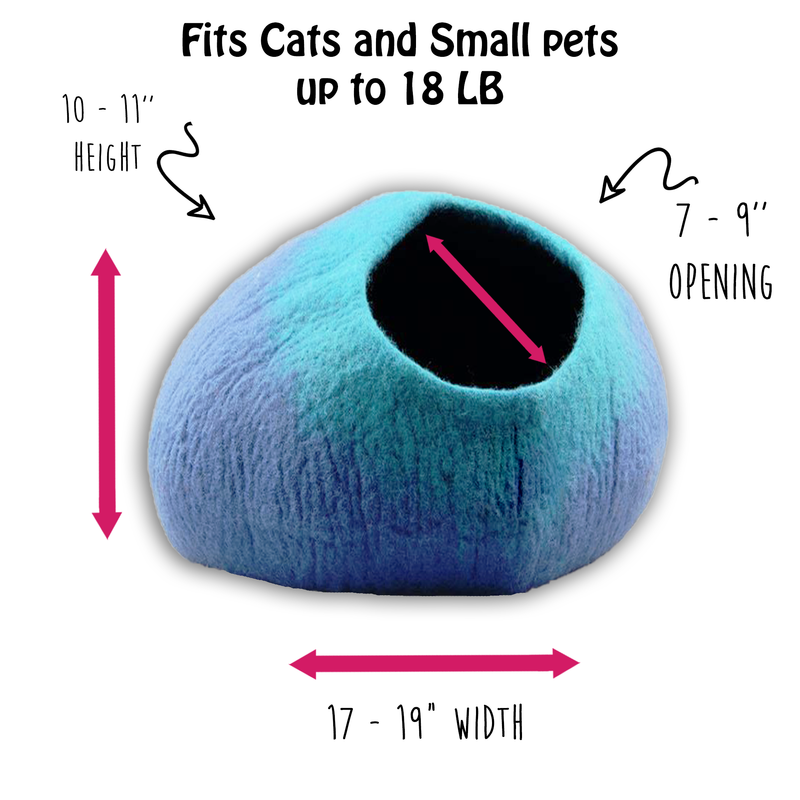Blue and Turquoise Cat Cave | Pet Bed