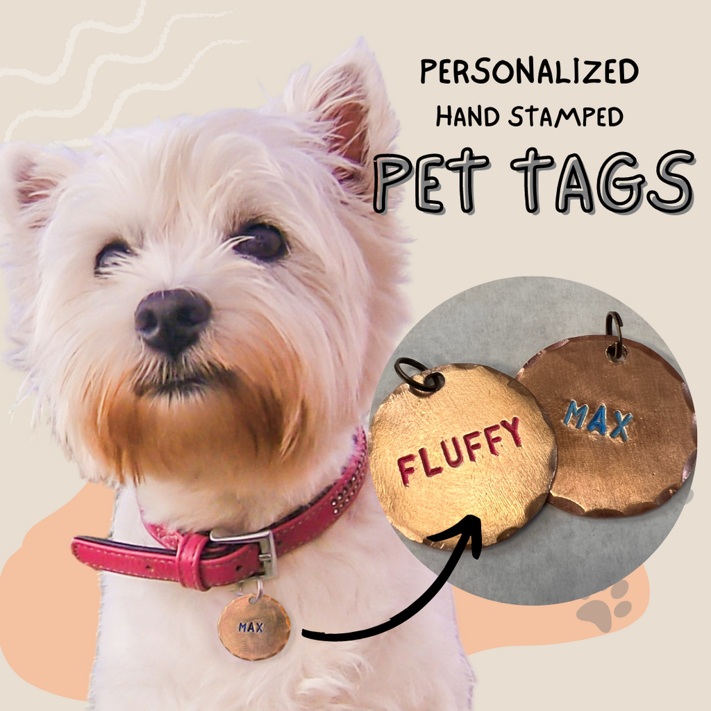 Stamped dog tags best sale