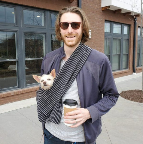 Dog Sling Carrier - Pinstripe Woven