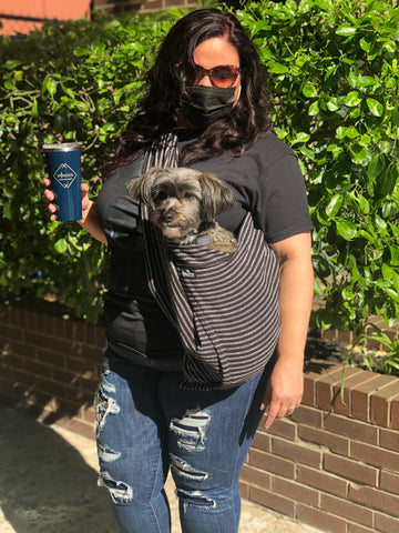 Dog Sling Carrier - Pinstripe Woven