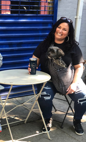 Dog Sling Carrier - Pinstripe Woven