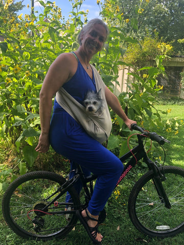 Dog Sling Carrier - Oatmeal Tan Linen