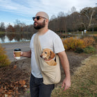 Dog Sling Carrier - Oatmeal Tan Linen