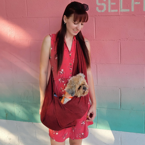 Dog Sling Carrier - Merlot