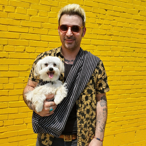Dog Sling Carrier - Pinstripe Woven