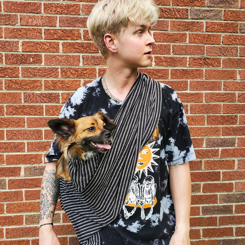 Dog Sling Carrier - Pinstripe Woven