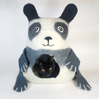 Gray Panda Cat Cave 3D Design | Pet Bed