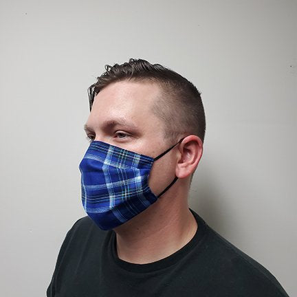 Face Mask -  Blue Plaid
