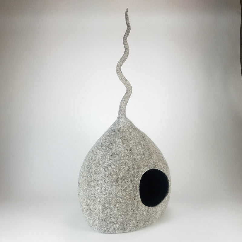 walking palm cat bed Gray Tall Tail Cat Cave