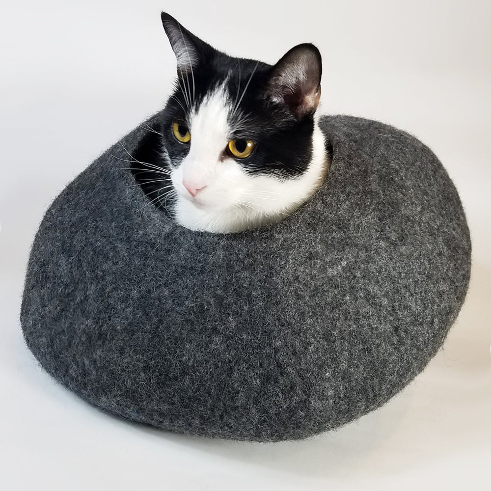Grey cat igloo hot sale
