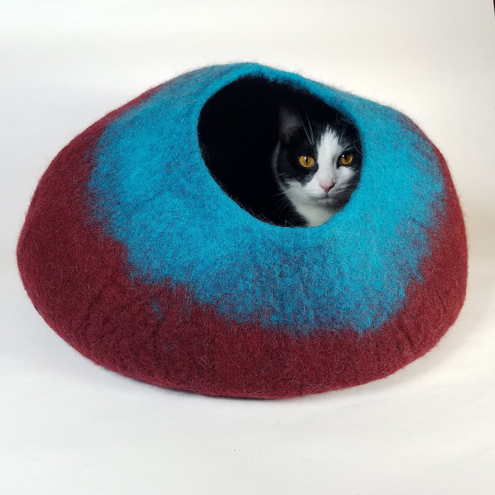 Purrfect popular Cat Cave: Teal & Mustard